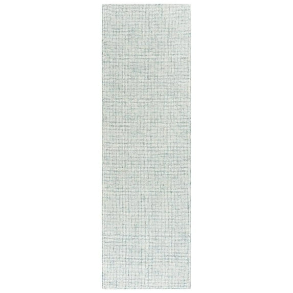 Alora Decor London 2'6" x 8' Solid Blue/Gray/Rust/Blue Hand-Tufted Area Rug