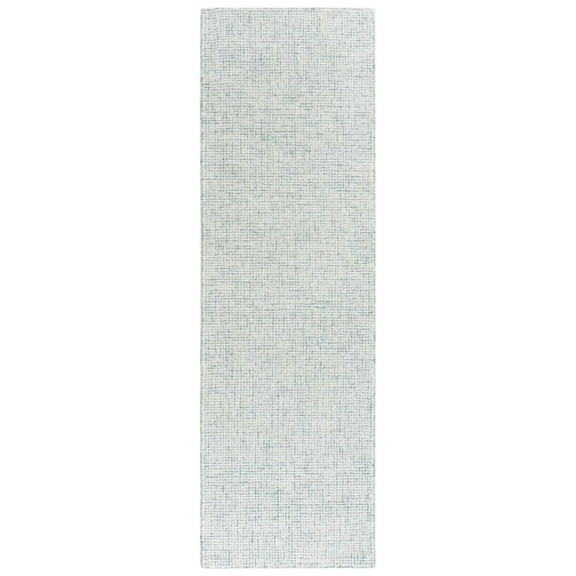 Alora Decor London 2'6" x 8' Solid Blue/Gray/Rust/Blue Hand-Tufted Area Rug