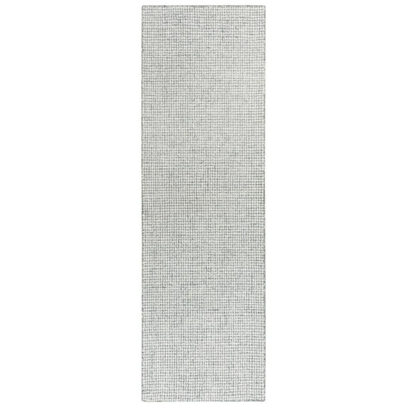 Alora Decor London 2'6" x 8' Solid Gray/Gray/Rust/Blue Hand-Tufted Area Rug