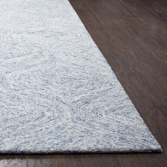 Alora Decor London 2'6" x 8' Trellis Blue/Gray/Rust/Blue Hand-Tufted Area Rug