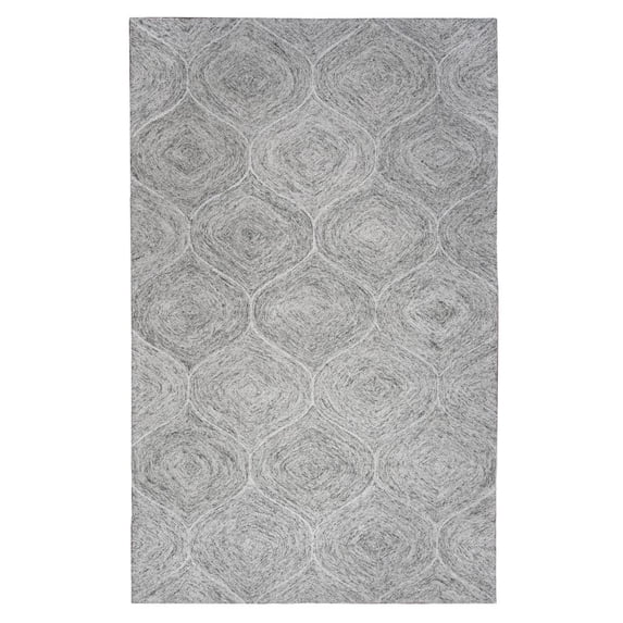 Alora Decor London 8' x 10' Trellis Gray/Gray/Rust/Blue Hand-Tufted Area Rug