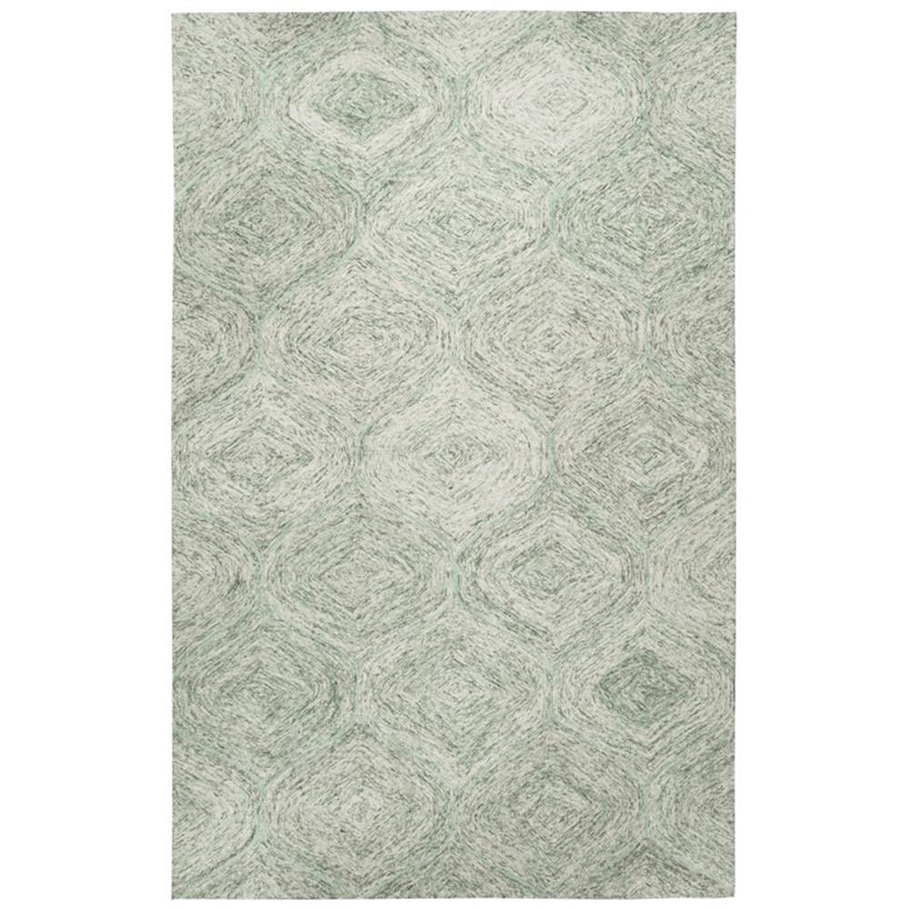 Green/blue Rust Rug Alora Decor London 9' x 12' Trellis Green/Gray/Rust/Blue Hand-Tufted ...