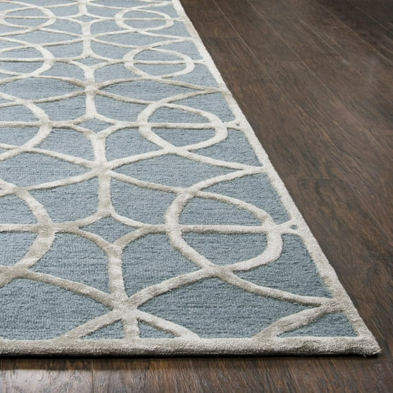Alora Decor Madison 3' x 5' Trellis Denim/Gray Hand-Tufted Area Rug