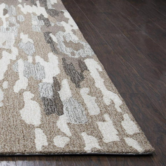 Alora Decor Makalu 10' x 13' Abstract Brown/Natural Hand-Tufted Area Rug
