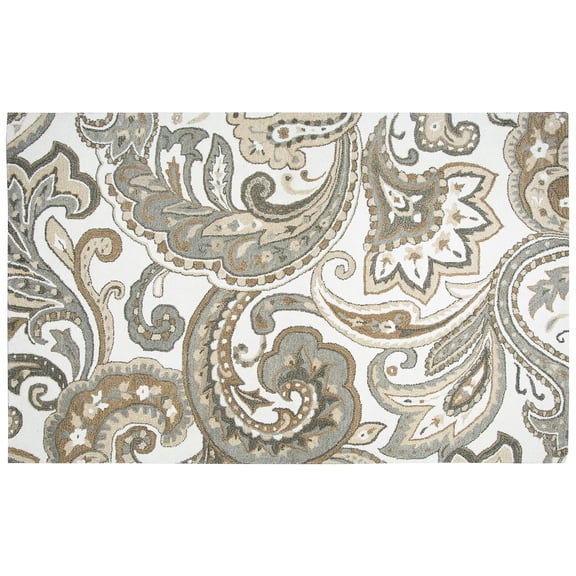 Alora Decor Makalu 10' x 13' Paisley Beige/Natural Hand-Tufted Area Rug