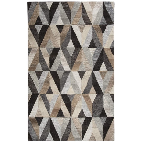 Alora Decor Makalu 2'6" x 8' Geometric Gray/Natural Hand-Tufted Area Rug