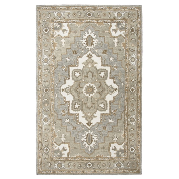 Alora Decor Makalu 2'6" x 8' Oriental Gray/Natural Hand-Tufted Area Rug