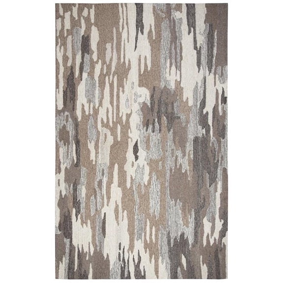 Alora Decor Makalu 3' x 5' Abstract Brown/Natural Hand-Tufted Area Rug