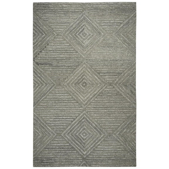 Alora Decor Makalu 3' x 5' Geometric/Solid Gray/Natural Hand-Tufted Area Rug