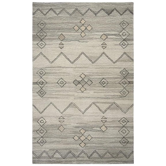 Alora Decor Makalu 3' x 5' Moroccan Gray/Natural Hand-Tufted Area Rug