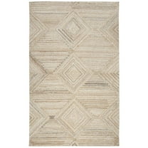 Alora Decor Makalu 5' x 8' Geometric/Solid Tan/Natural Hand-Tufted Area Rug