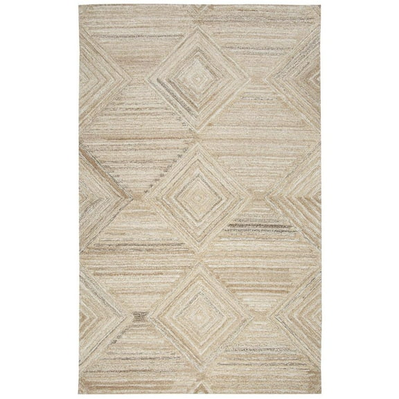 Alora Decor Makalu 5' x 8' Geometric/Solid Tan/Natural Hand-Tufted Area Rug