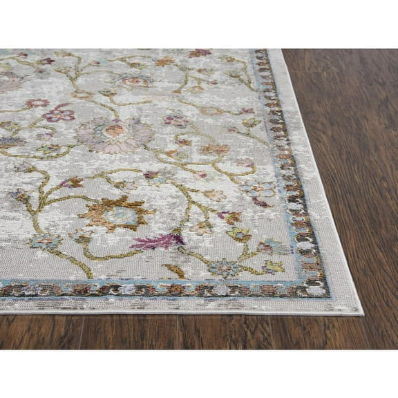 Alora Decor Morocco 3'11" x 5'6" Vine/Scroll Beige/Cream/Blue/Gold Area Rug