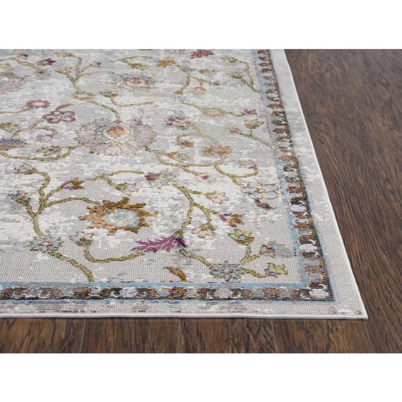 Alora Decor Morocco 7'6" x 9'5" Vine/Scroll Beige/Cream/Blue/Gold Area Rug