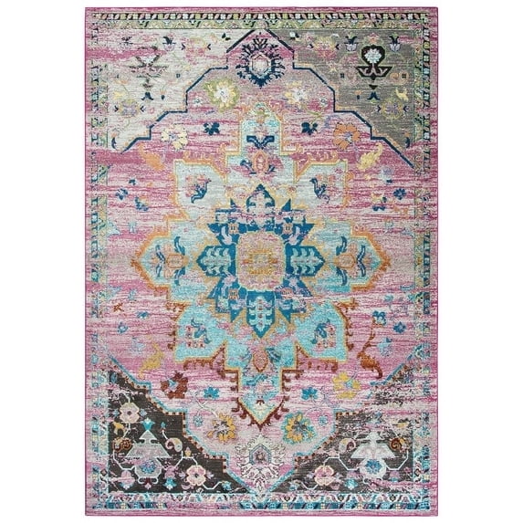 Alora Decor Morocco 8'10"x11'10" Blue/Gray/Cream/Rust/Gold Power-Loomed Area Rug