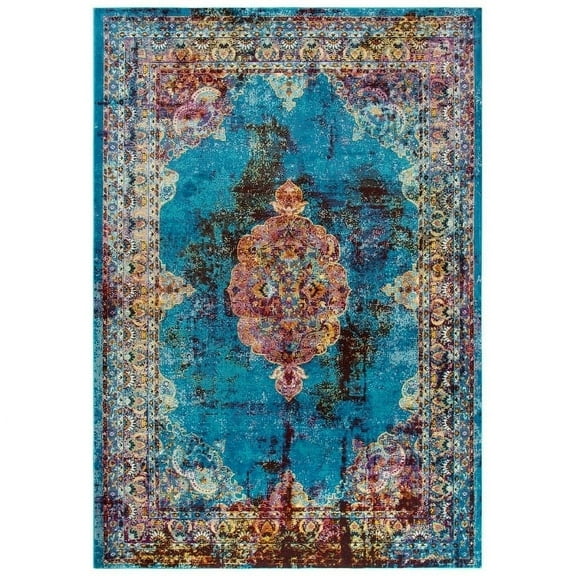 Alora Decor Morocco 8'10"x11'10" Blue/Rust/Gold/Cream Power-Loomed Area Rug