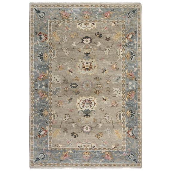 Alora Decor Muse 10' x 14' Tan/Gray/Brown/Blue/Gray Hand Knotted Area Rug