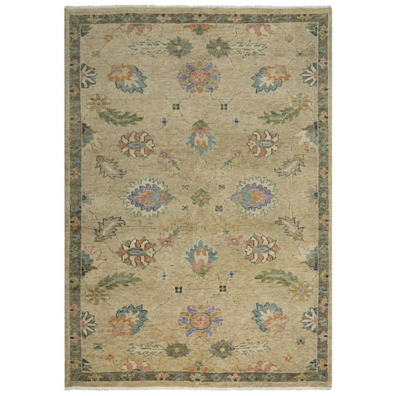 Alora Decor Muse 8' x 10' Beige/Brown/Purple/ Green/ Orange Hand Knotted Rug