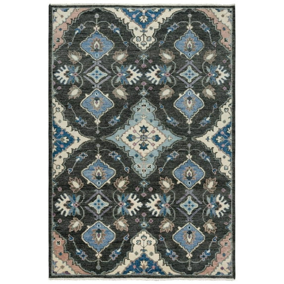 Alora Decor Muse 9' x 12' Charcoal/Gray/Blue/Brown Hand Knotted Area Rug