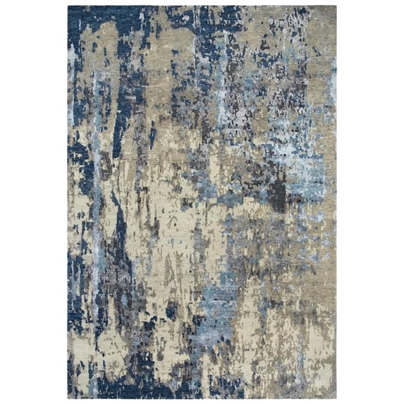 Alora Decor Noble 9' x 12' Abstract Beige/Gray/Gray/Rust/Blue Hand Knot Area Rug
