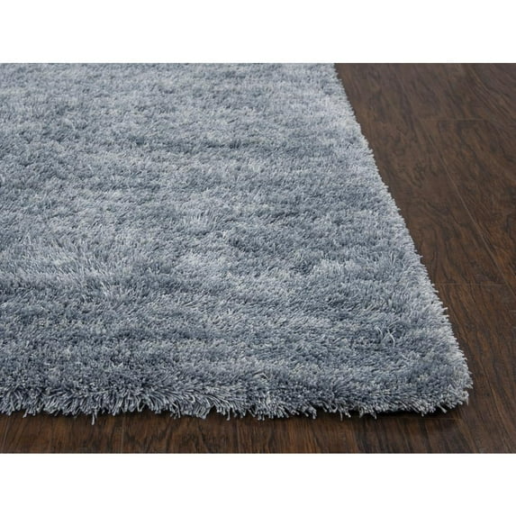 Alora Decor Oregon 5'x7'6" Solid Shag Blue/Tone on Tone Tufted Area Rug