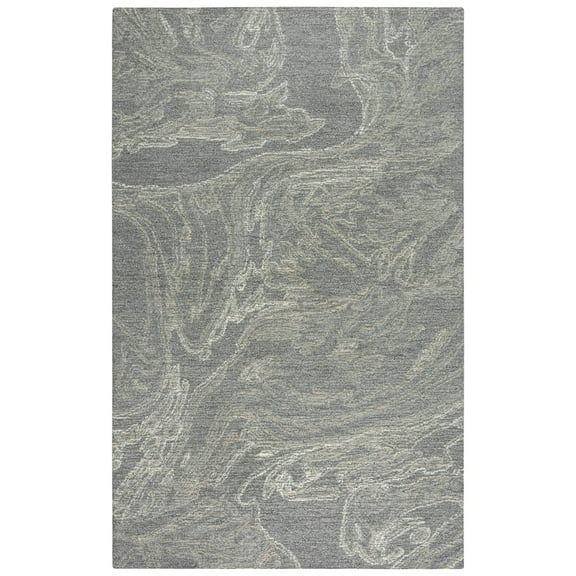 Alora Decor Peace 8'9" x 11'9" Abstract Gray/Gray Hand-Tufted Area Rug