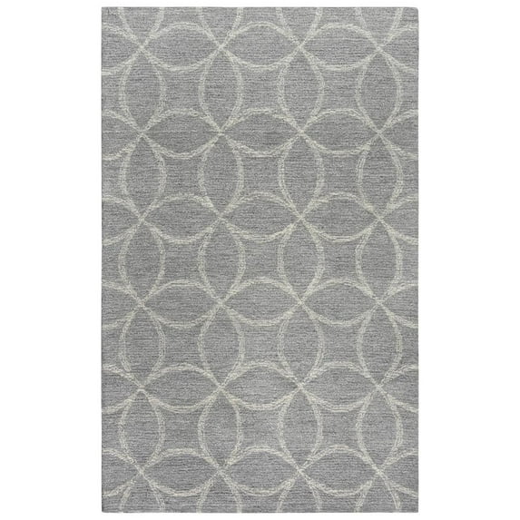 Alora Decor Peace 8'9" x 11'9" Geometric Gray/Gray Hand-Tufted Area Rug