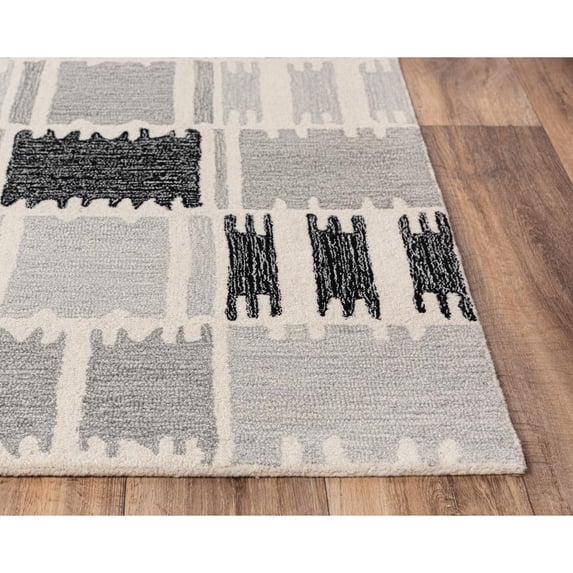 Alora Decor Rivera 7'9" x 9'9" Geometric Gray/Ivory/Charcoal Area Rug