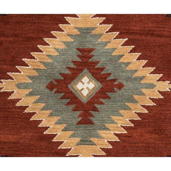 Alora Decor Ryder 2'6" x 10' Tribal Rust/Khaki/Navy/Sagee Hand-Tufted Rug