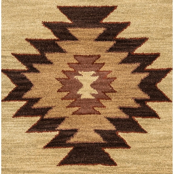 Alora Decor Ryder 6'6" x 9'6" Tribal Khaki/Brown/Burgundy/Sage Hand-Tufted Rug