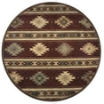 thumbnail image 1 of Alora Decor Ryder 8' Round Tribal Burgundy/Tan/Khaki/Sage Hand-Tufted Area Rug, 1 of 2