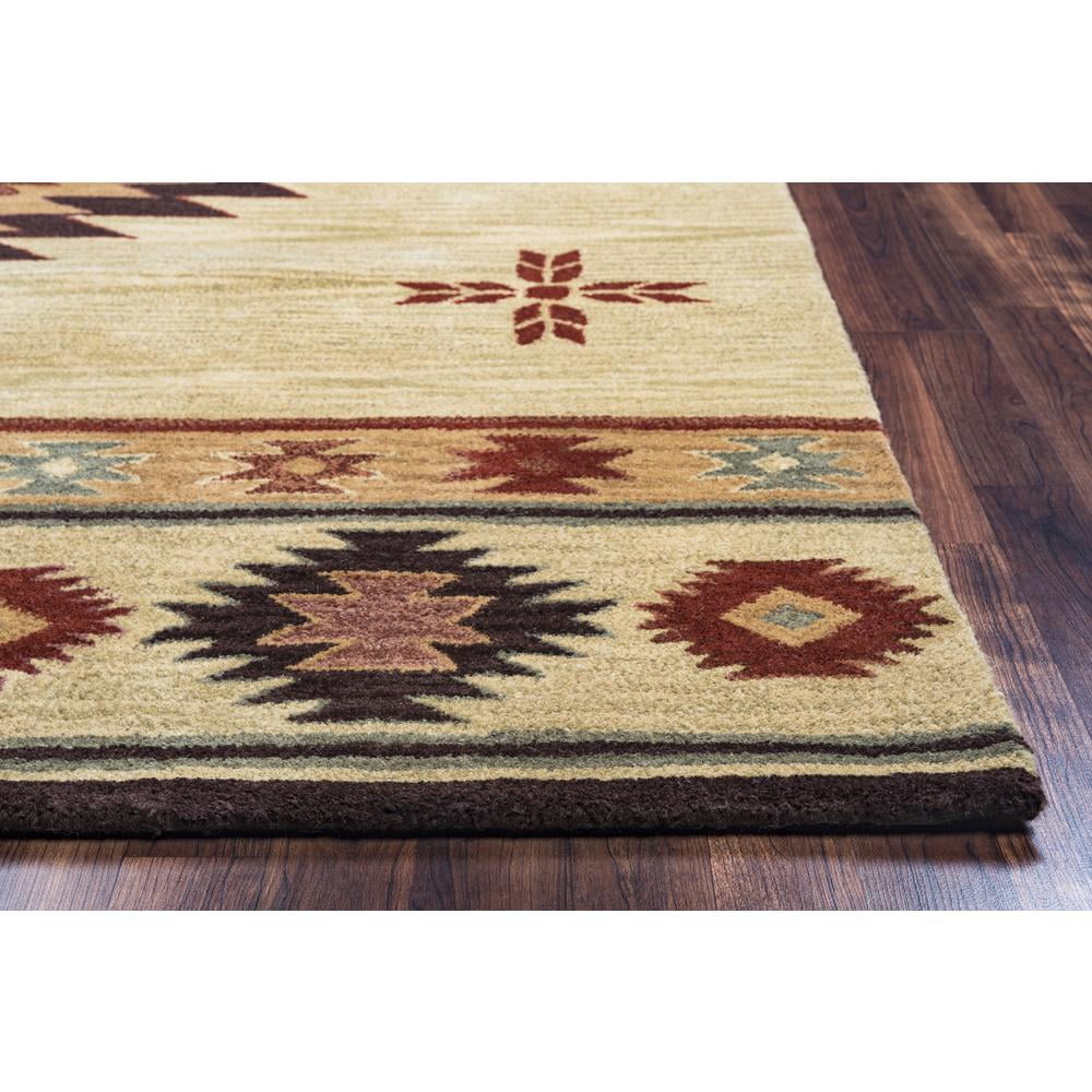 Handcrafted Beige Wool 8' x 10' Tufted Rectangular Rug with Non-Slip Feature