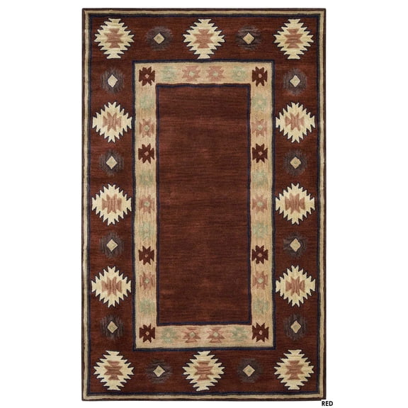 Alora Decor Ryder 9' x 12' Tribal Burgundy/Tan/Rust/Navy/Sage Area Rug