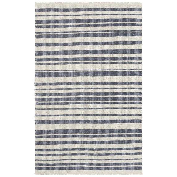 Alora Decor Sun 5' x 7'6" Stripe Ivory/Blue Woven Area Rug