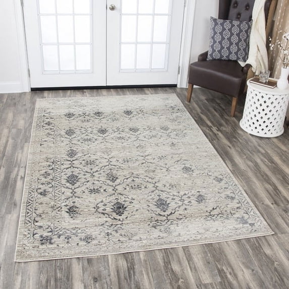 Alora Decor Swagger Collection Grey Distress Medallion Rug Grey,Natural/Tan 7'10" x 10'10" Contains Latex Polypropylene,Jute 0.51 - 0.75 inch Stain