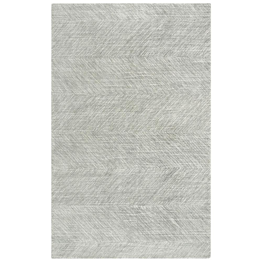 Gray Geometric Hand-Tufted Wool Rectangular Rug 5' x 7'
