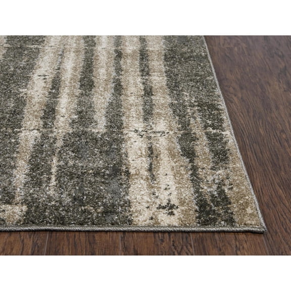 Alora Decor Venice 3'11" x 5'6" Abstract Beige/Beige/Taupe Power-Loomed Area Rug