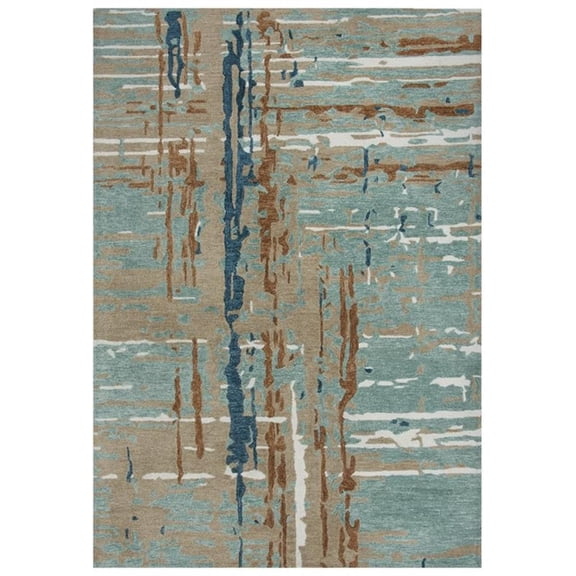 Alora Decor Vivid 7'6" x 9'6" Gray/Multi/Teal/Copper Hand-Tufted Area Rug