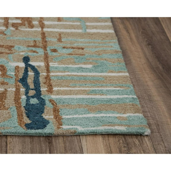Alora Decor Vivid 7'6" x 9'6" Gray/Multi/Teal/Copper Hand-Tufted Area Rug