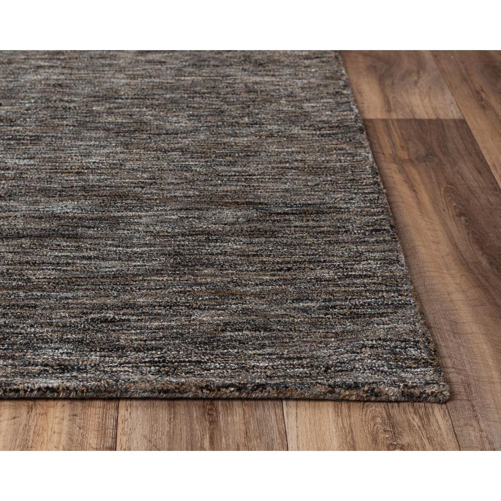 Handmade Dark Gray Tufted Wool Rectangular Area Rug 5' x 8'