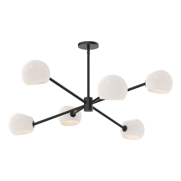 Alora Lighting Ch548637op Willow 6 Light 37" Wide Chandelier - Black