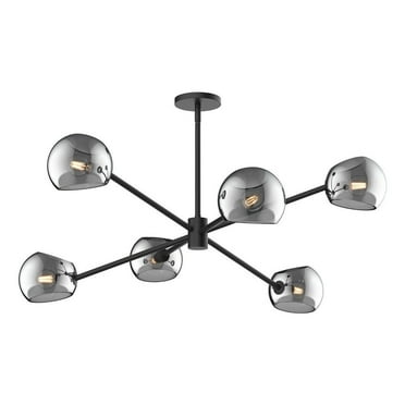 Alora Lighting Ch548637sm Willow 6 Light 37" Wide Chandelier - Black
