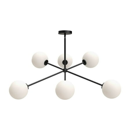Alora Lighting Ch549640op Cassia 6 Light 40" Wide Chandelier - Black
