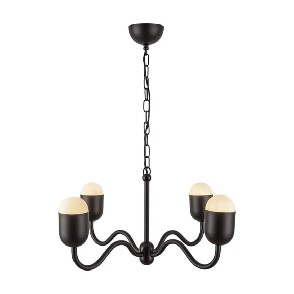 Alora Lighting Ch558427 Effie 4 Light 27" Wide Chandelier - Matte Black / Opal Glass