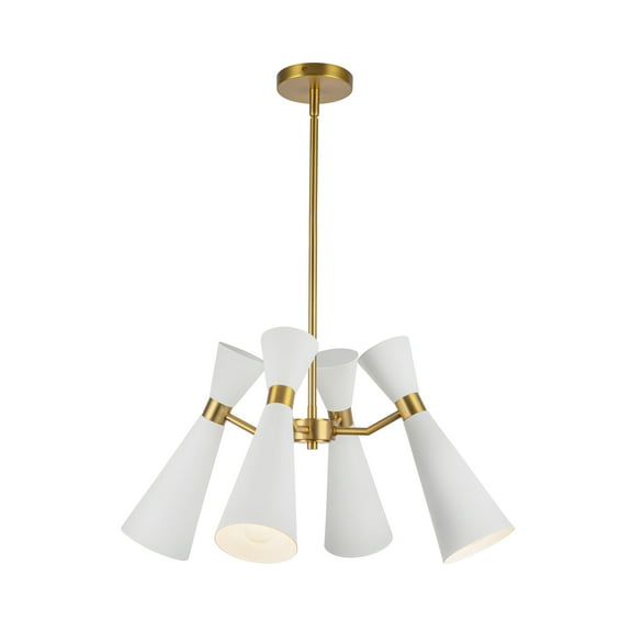Alora Lighting Ch574424 Blake 4 Light 24" Wide Chandelier - White / Aged Gold