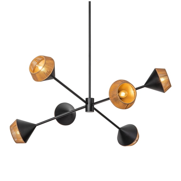Alora Lighting CH633638MBBR Daphne 6 Light 38" Wide Chandelier - Matte Black / Brown