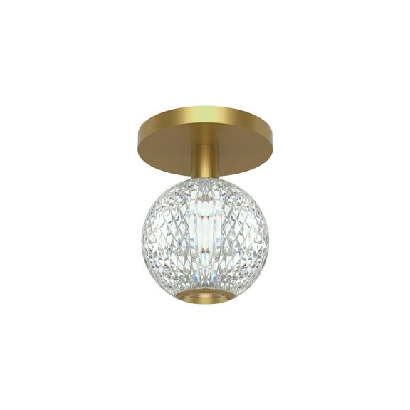 Alora Lighting Fm321201 Marni 4" Wide Led Semi-Flush Globe Ceiling Fixture - Brass