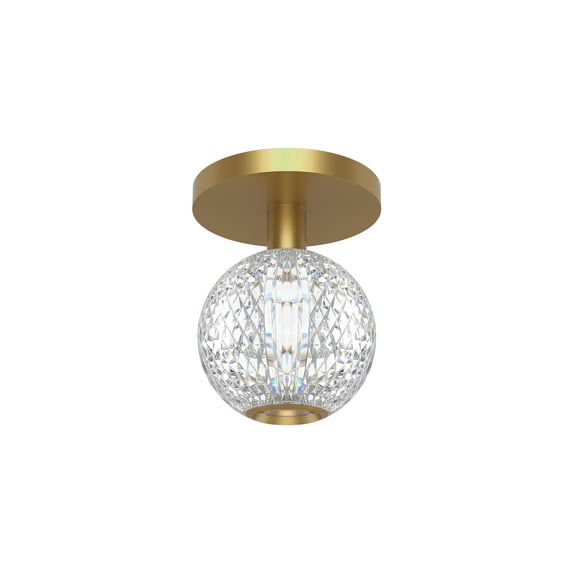 Alora Lighting FM321201NB Marni 4" Wide Led Semi-Flush Globe Ceiling Fixture - Brass