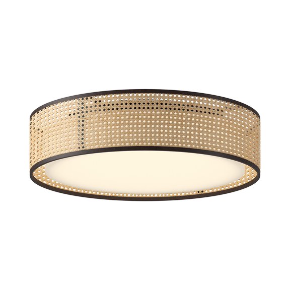 Alora Lighting Fm479020-5Cct Lyla 23" Wide Flush Mount Drum Ceiling Fixture - Rattan