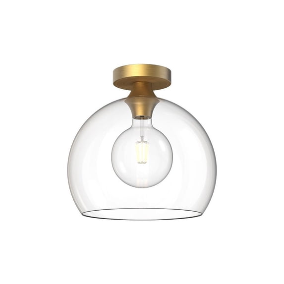 Alora Lighting FM506312AGCL Castilla 12" Wide Semi-Flush Globe Ceiling Fixture - Gold